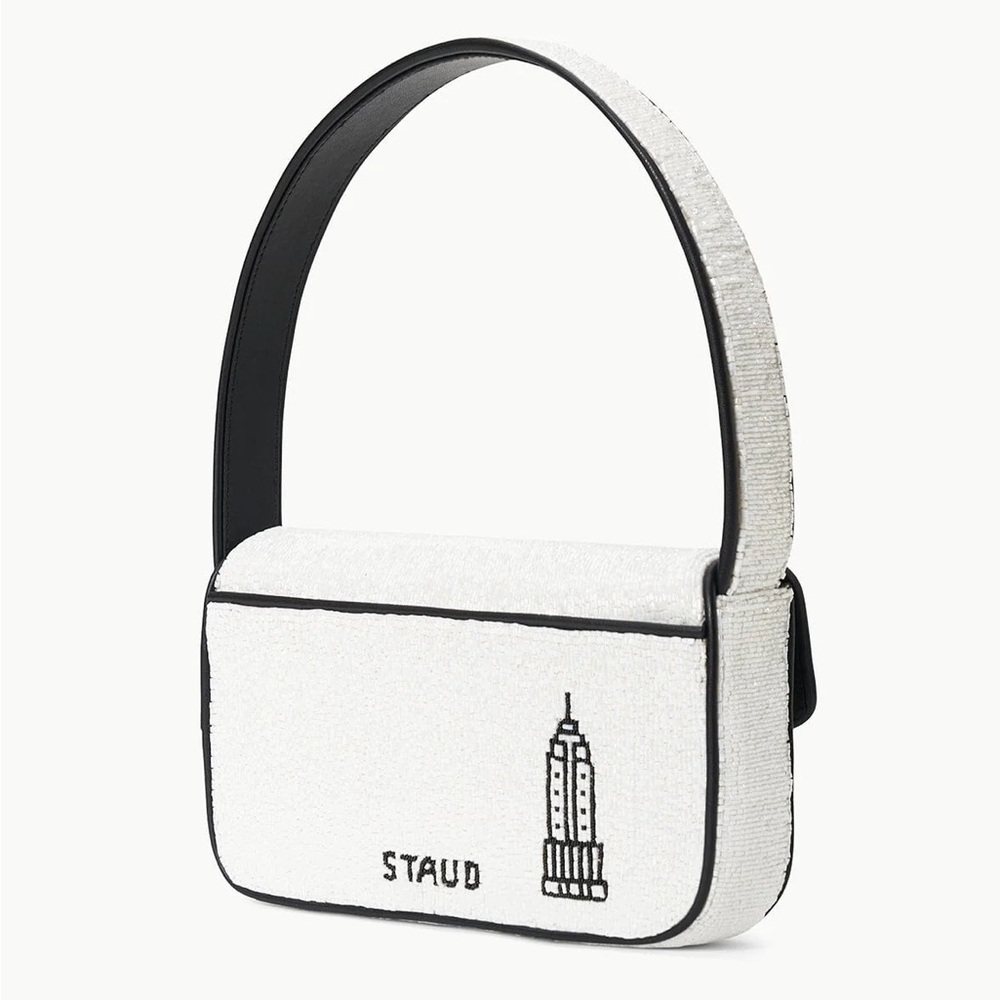 Staud I Love NY Tommy Viral Beaded Shoulder Bag Purse Handbag - Picture 2 of 12